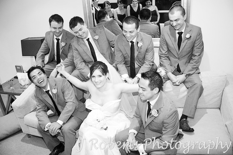 Bride w groomsmen - wedding photography sydney 